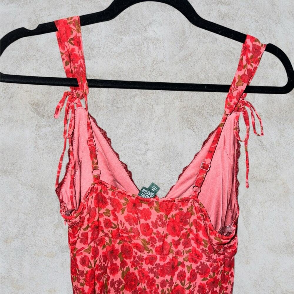 A New Day Red Floral Slip Maxi Dress Reformation Style NWT XS - Picture 7 of 13